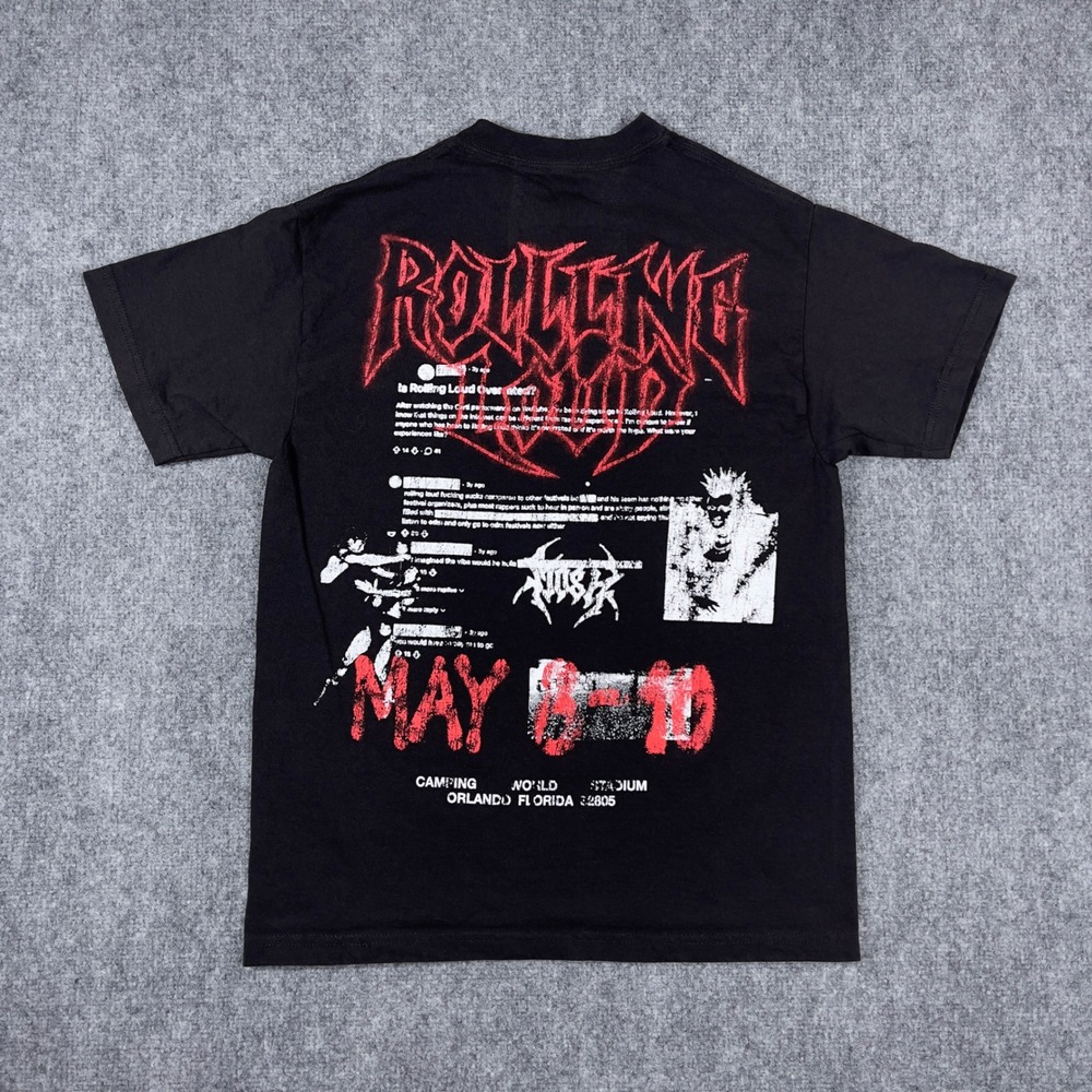 Rolling Loud T-Shirt Mens Medium Black Orlando 2020 Festival Graphic Tee
